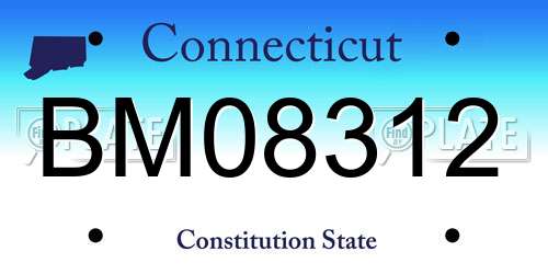 BM08312 Connecticut License Plate