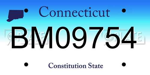 BM09754 Connecticut License Plate