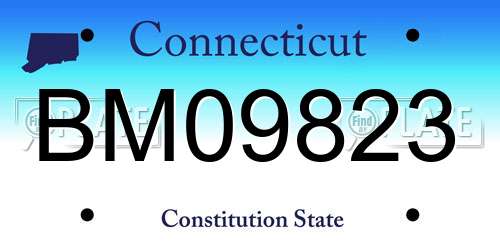 BM09823 Connecticut License Plate