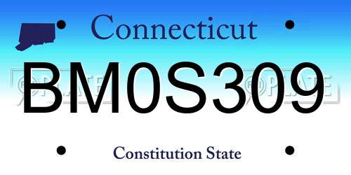 BM0S309 Connecticut License Plate