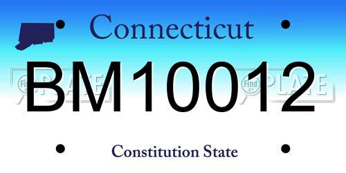 BM10012 Connecticut License Plate