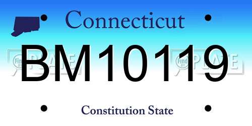 BM10119 Connecticut License Plate