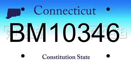 BM10346 Connecticut License Plate