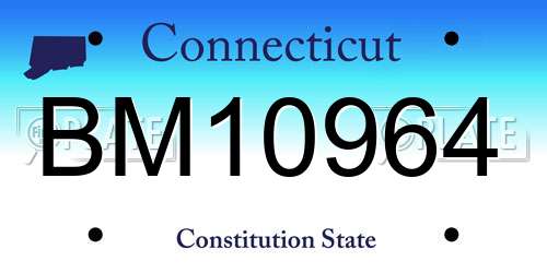 BM10964 Connecticut License Plate