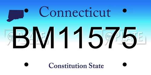 BM11575 Connecticut License Plate