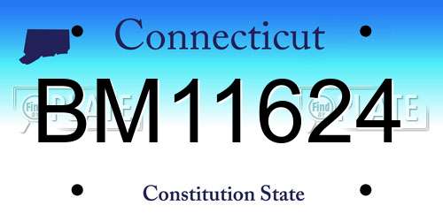 BM11624 Connecticut License Plate