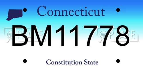 BM11778 Connecticut License Plate