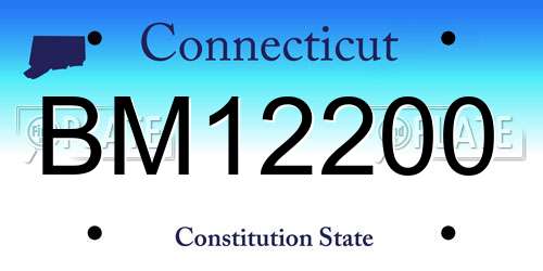 BM12200 Connecticut License Plate