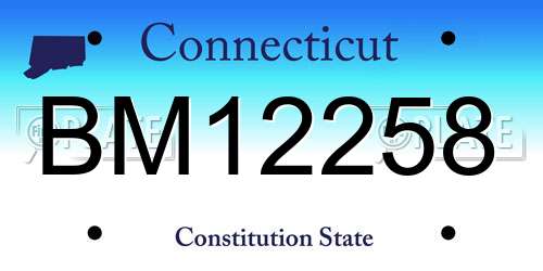 BM12258 Connecticut License Plate