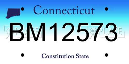 BM12573 Connecticut License Plate