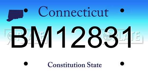 BM12831 Connecticut License Plate