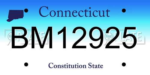 BM12925 Connecticut License Plate