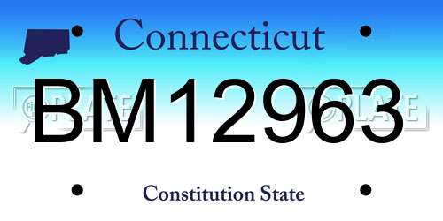 BM12963 Connecticut License Plate