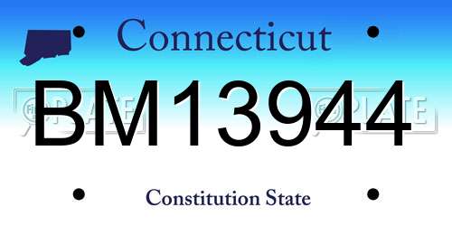 BM13944 Connecticut License Plate