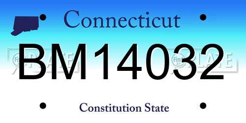 BM14032 Connecticut License Plate