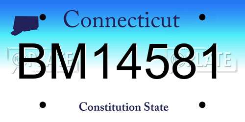 BM14581 Connecticut License Plate