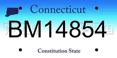 BM14854 Connecticut License Plate