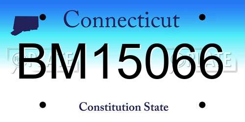 BM15066 Connecticut License Plate