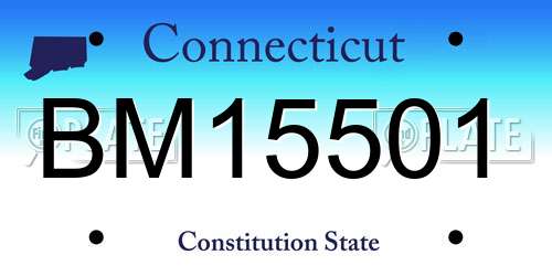 BM15501 Connecticut License Plate