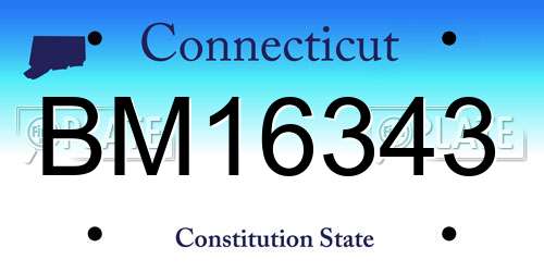 BM16343 Connecticut License Plate
