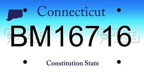 BM16716 Connecticut License Plate