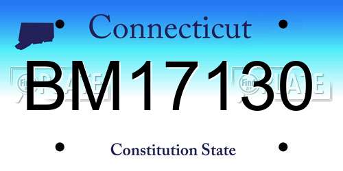 BM17130 Connecticut License Plate