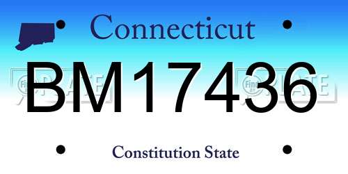 BM17436 Connecticut License Plate