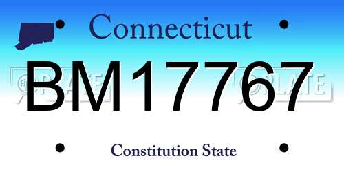 BM17767 Connecticut License Plate