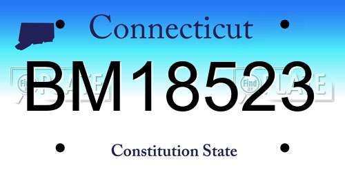 BM18523 Connecticut License Plate