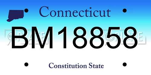 BM18858 Connecticut License Plate