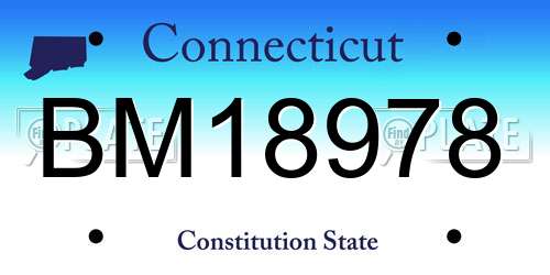 BM18978 Connecticut License Plate