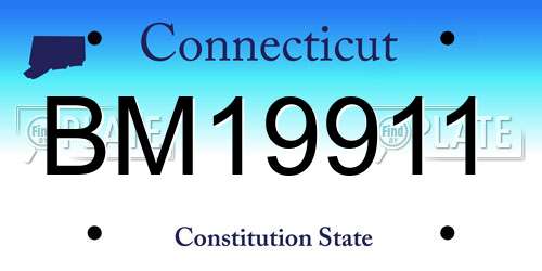 BM19911 Connecticut License Plate