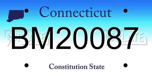 BM20087 Connecticut License Plate