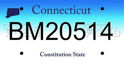 BM20514 Connecticut License Plate