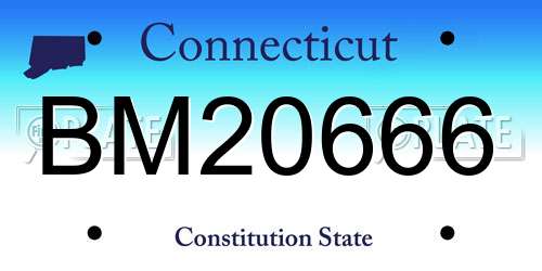 BM20666 Connecticut License Plate