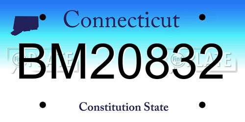 BM20832 Connecticut License Plate
