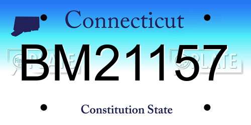 BM21157 Connecticut License Plate