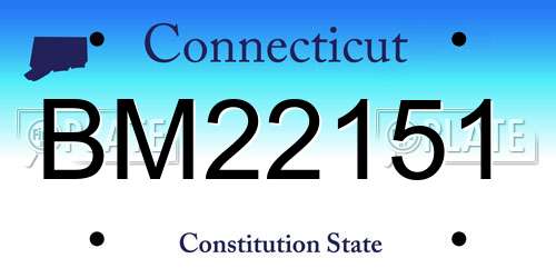 BM22151 Connecticut License Plate