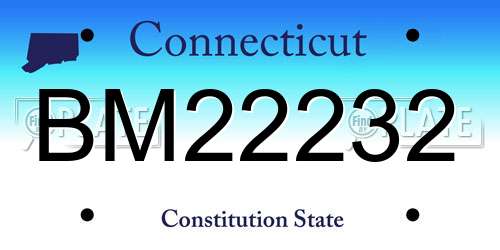 BM22232 Connecticut License Plate