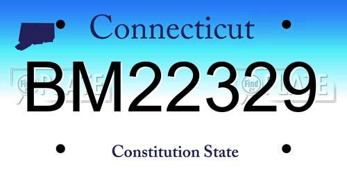 BM22329 Connecticut License Plate