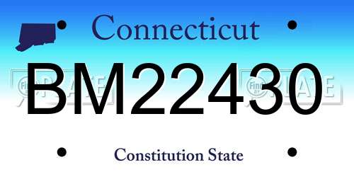 BM22430 Connecticut License Plate