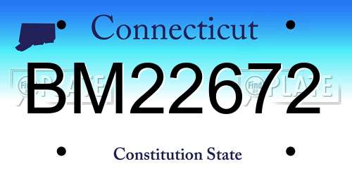 BM22672 Connecticut License Plate