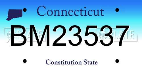 BM23537 Connecticut License Plate