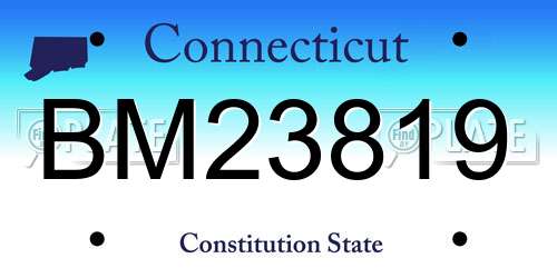 BM23819 Connecticut License Plate