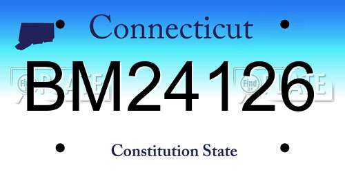 BM24126 Connecticut License Plate