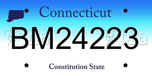BM24223 Connecticut License Plate