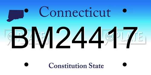 BM24417 Connecticut License Plate