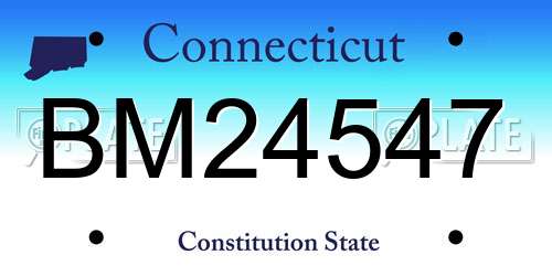 BM24547 Connecticut License Plate