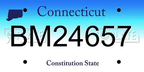 BM24657 Connecticut License Plate