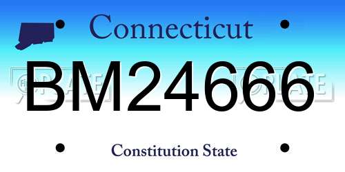 BM24666 Connecticut License Plate